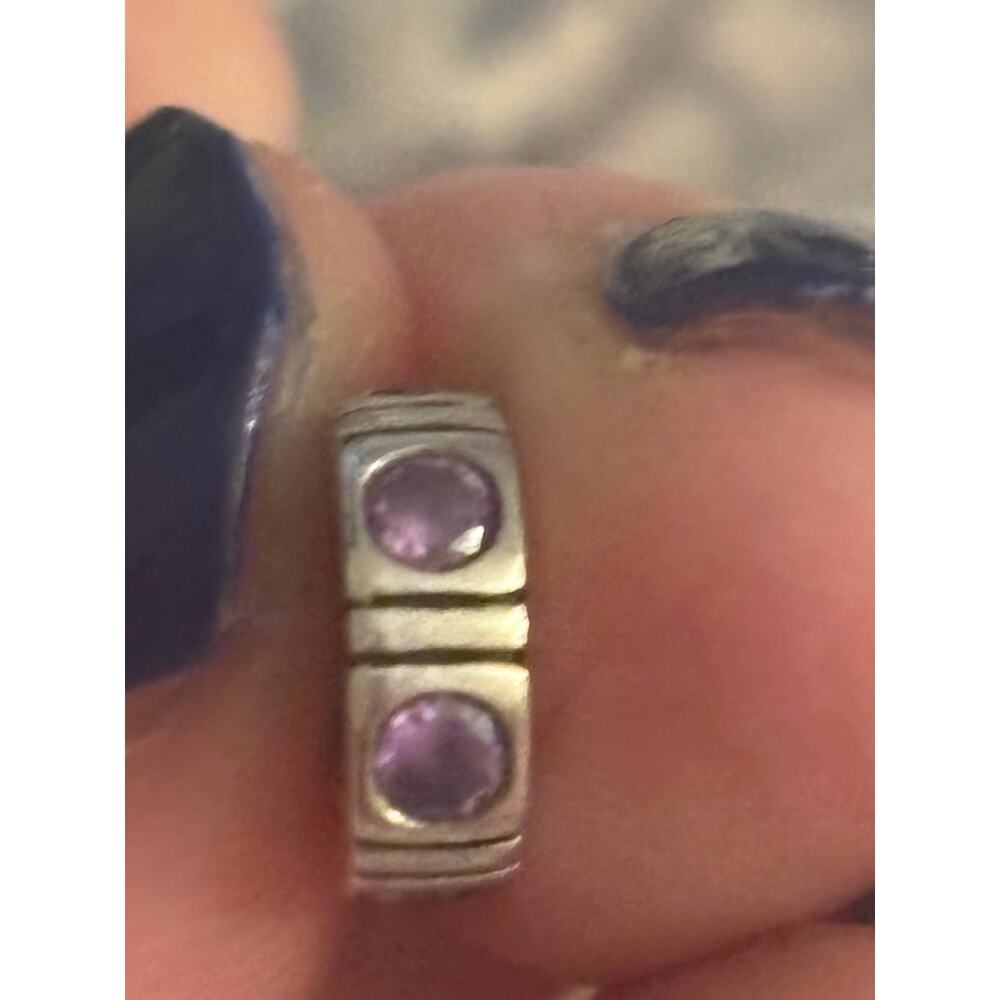 Authentic Pandora ALE S925 Sterling Silver Lavender CZ Spacer Charm